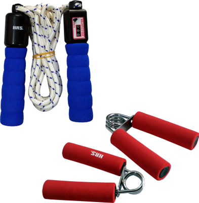 

HRS Strength Combo (HG-102 Hand Grip,Pack of 2 + SR-131 Skipping Rope) Gym & Fitness Kit