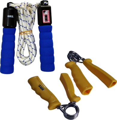 

HRS Strength Combo (HG-114 Hand Grip,Pack of 2 + SR-131 Skipping Rope) Gym & Fitness Kit