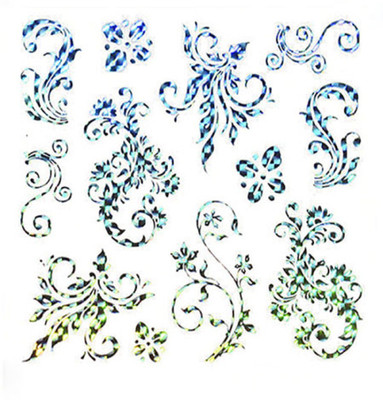 

Imported Holographic Holo Nail Art Decal Stickers Water Transfer Slider Decals Latest K9(Silver)