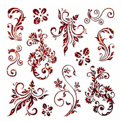 

Imported Holographic Holo Nail Art Decal Stickers Water Transfer Slider Decals Latest K9(Red)