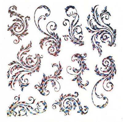 

Imported Holographic Holo Nail Art Decal Stickers Water Transfer Slider Decals Latest K8(Silver)