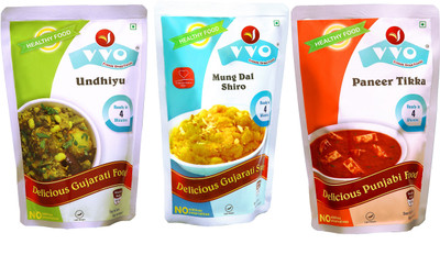 

VVO Ready to eat Freeze Dried Undhiyu, Mung Dal Shiro + Paneer Tikka (Combo of 3) 165 g