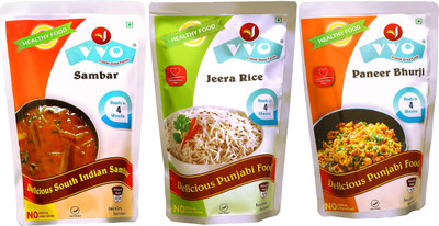 

VVO Ready to eat Freeze Dried Sambar, Jeera Rice & Paneer Bhurji (Combo of 3) 165 g