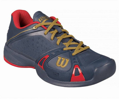 

Wilson Rush Pro HC 100 Tennis Shoes Running Shoes For Men(Navy, Navy/red/gold