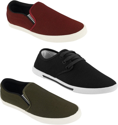 

Pexlo Combo Pack of 3 Casual (Loafers and Moccasins) Casuals For Men(Black, Green, Maroon