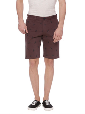 BASICS Printed Men Red Regular Shorts