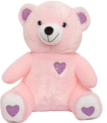 

Miss & Chief Glitter Heart Teddy Bear - 33 cm(Pink)