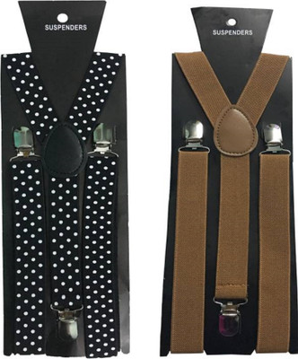 

Friendskart Y- Back Suspenders for Men(Black, Brown)