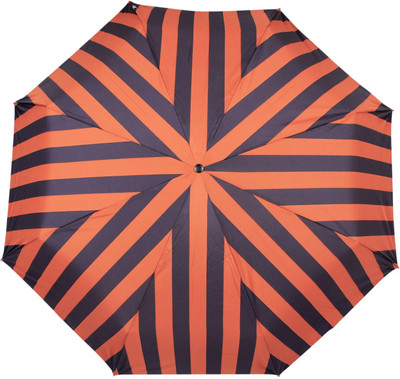 

Johns 3 Fold Aoc Wooden Broad and Stripes-3 Umbrella(Orange)