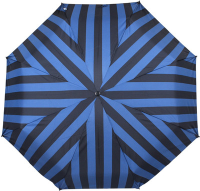 

Johns 3 Fold Aoc Wooden Broad and Stripes-2 Umbrella(Blue)