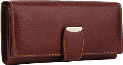 

K London Women Casual Maroon Genuine Leather Wallet(8 Card Slots)