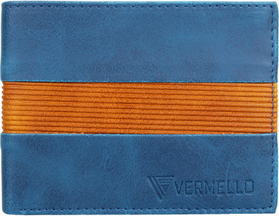 

Vermello Men Blue Artificial Leather Wallet(3 Card Slots)