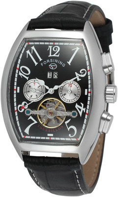 

FORSINING Black23139 Forsining Men's Automatic Self-wind Tourbillon Calendar Brand Learher Strap Collectiton Watch FSG9409M3S3 Watch - For Men