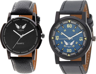 

Martell Pack of 2 Doran Series Round Geniune Leather Strap Analog Sports/Stylish Watch-62217-72218 Doran Series Watch - For Men