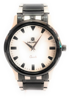 

healer Silver & Black Chain with white dial Round Casual Wear Watch - For Men