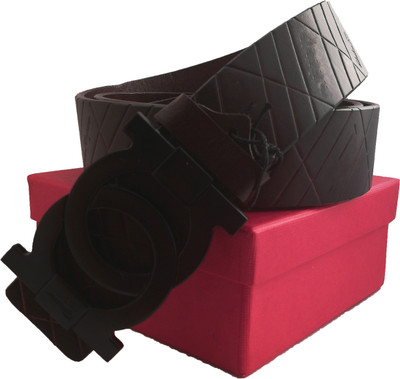 

SGE89 Men Casual, Party, Formal, Evening Maroon Genuine Leather Belt