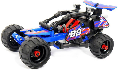 

Akrobo Off-Roader Racer Pullback Technic Car 160 Pcs Building Block Set for childrens of all ages(Blue)
