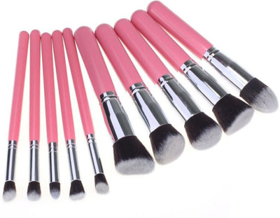 

House of Quirk 10 Pieces Foundation Blending Brush (Pink Silver)(Pack of 10)