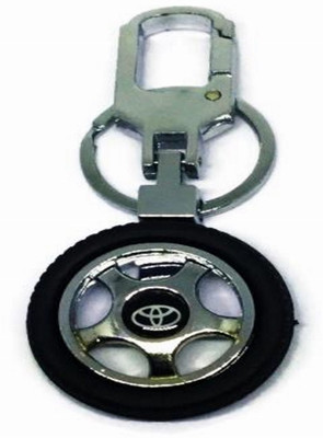 

antras creations High Quality Imported Spinning Tyre Rotary Wheel Locking Metal Keychain Nissan Logo for cars Locking Key Chain(Silver)