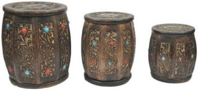 A.R Handicraft Stone Money ( Set Of 3 ) Coin Bank(Brown)