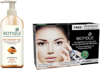 

BIOTIQUE BIO Bio Honey Gel Face Wash, Bio Diamond Facial Kit(Set of 2)