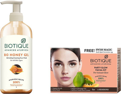 

BIOTIQUE BIO Bio Honey Gel Face Wash, Bio Party Glow Facial Kit(Set of 2)