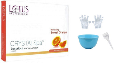 

Lotus Professional Refreshing Sweet Orange Crystal Spa Pedicure & Manicure Kit + Mixing Bowl + Brush + 1 Pair Gloves(Set of 1)