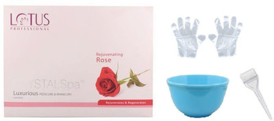 

Lotus Professional Rejuvenating Rose Crystal Spa Luxurious Pedicure & Manicure Kit + Mixing Bowl + Brush + 1 Pair Gloves(Set of 1)