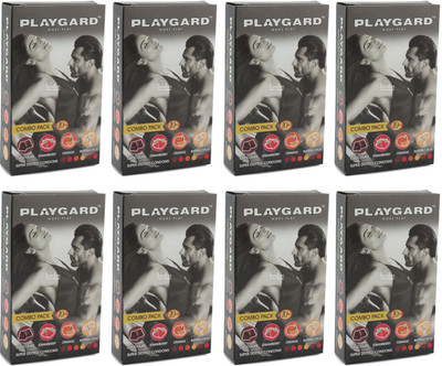 

Playgard Chocolate Strawberry Orange Butterscotch Combo Pack Condom(Set of 8, 80S)
