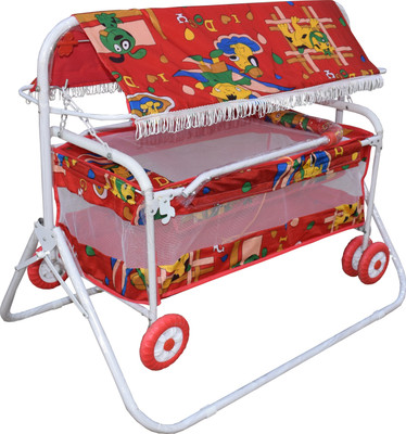 

Flipzon Baby Cradle Cot Cum Stroller Jhula For Baby Baby Cradle Cot Cum Stroller(Red)