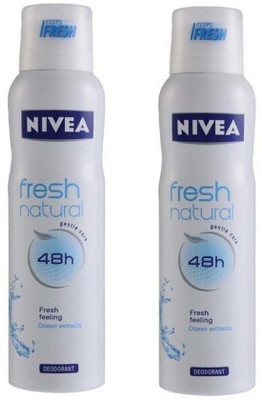 

Nivea FRESH NATURAL 2 Body Spray - For Men & Women(150 ml, Pack of 2)