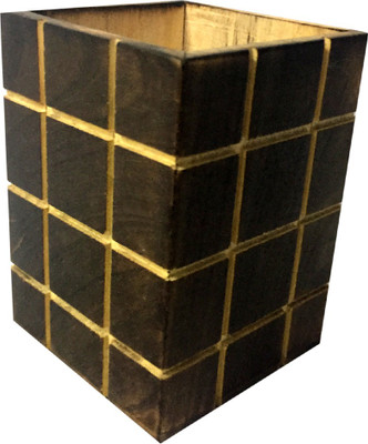 

Phirkcraft 1 Compartments Brown Wooden Pen Holder(Brown)