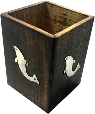 

Phirkcraft 1 Compartments Wooden Pen Holder(Brown)