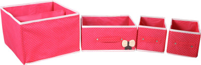

Backdrop Set Of 4 Foldable Drawer Dividers, Storage Boxes, Innerwear Storage Box, Closet Organizers, Under Bed Organizer for Clothing, Underwear, Bra, Socks sp004a(Pink)