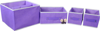 

Backdrop Set Of 4 Foldable Drawer Dividers, Storage Boxes, Innerwear Storage Box, Closet Organizers, Under Bed Organizer for Clothing, Underwear, Bra, Socks sp004c(Purple)