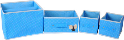 

Backdrop Set Of 4 Foldable Drawer Dividers, Storage Boxes, Innerwear Storage Box, Closet Organizers, Under Bed Organizer for Clothing, Underwear, Bra, Socks sp004b(Blue)