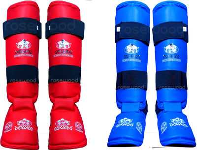 

GOKAIDO SHIN GUARD WITH FOOT COVER MMA Shin Guard(Medium, Red, Blue), Blue;red