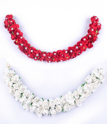 

Majik Gajra Hair Flowers Bun(Red, White)
