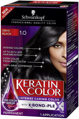 

Schwarzkopf Keratin Hair Color, Black Onyx 1.0, 2.03 Ounce Hair Color(Onyx Black)