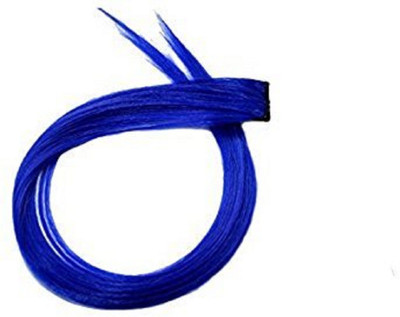

AASA Blue Colour with Clip in Straight Piece Colored Extension For Kids, Girls And Women Hair Extension