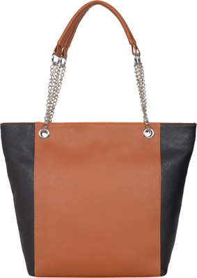 

ADISA Hand-held Bag(Tan, Black), Black;tan