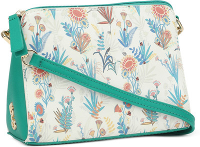 

Global Desi Sling Bag(White, Green), Green;white