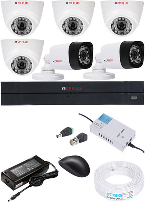 CP PLUS 8 Channal HD DVR 720p 1Pcs,Bullet Camera 1MP 2Pcs,Dome Camera 1MP 4Pcs Security Camera(4 TB, 8 Channel)