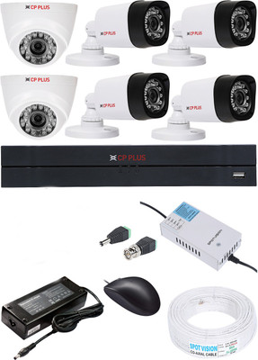 CP PLUS 8 Channal HD DVR 720p 1Pcs,Bullet Camera 1MP 4Pcs,Dome Camera 1MP 2Pcs Security Camera(4 TB, 8 Channel)