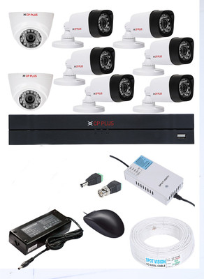 CP PLUS 8 Channal HD DVR 720p 1Pcs,Dome Camera 1MP 2Pcs,Bullet Camera 1MP 6Pcs Security Camera(4 TB, 8 Channel)