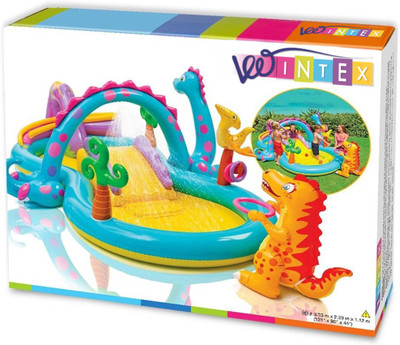 

vw intex DINOLAND PAY CENTER Inflatable Pool(Multicolor)