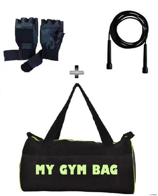 

Monika Sports gym bag + gym gloves+ pencil skipping rope for exercise in home & gym Gym & Fitness Kit