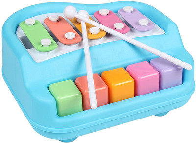 

Flipzon Piano Musical Xylophone, Non Toxic, Non-battery, Learning and Development Toy - Blue(Multicolor)