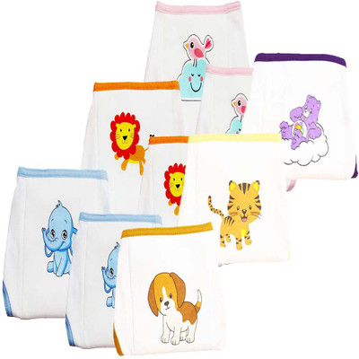 

Softcare Size M Premium cotton cloth padded nappy reusable 9pcs set, White