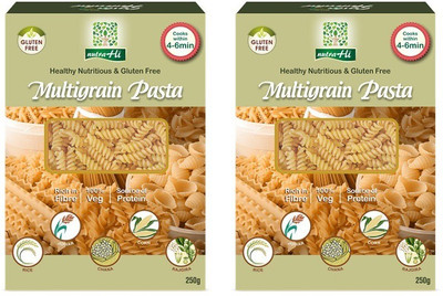 

NutraHi Multigrain Gluten Free Pasta Pack of 2 - 250g Each - By NutrHi Fusilli Pasta(Pack of 2, 500 g)